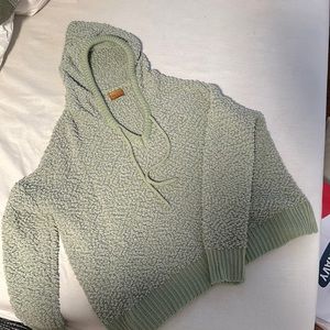 POL sage green hooded sweater